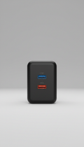 65W GaN fast charger with dual USB-C ports