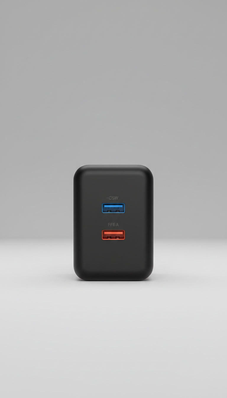 65W GaN fast charger with dual USB-C ports